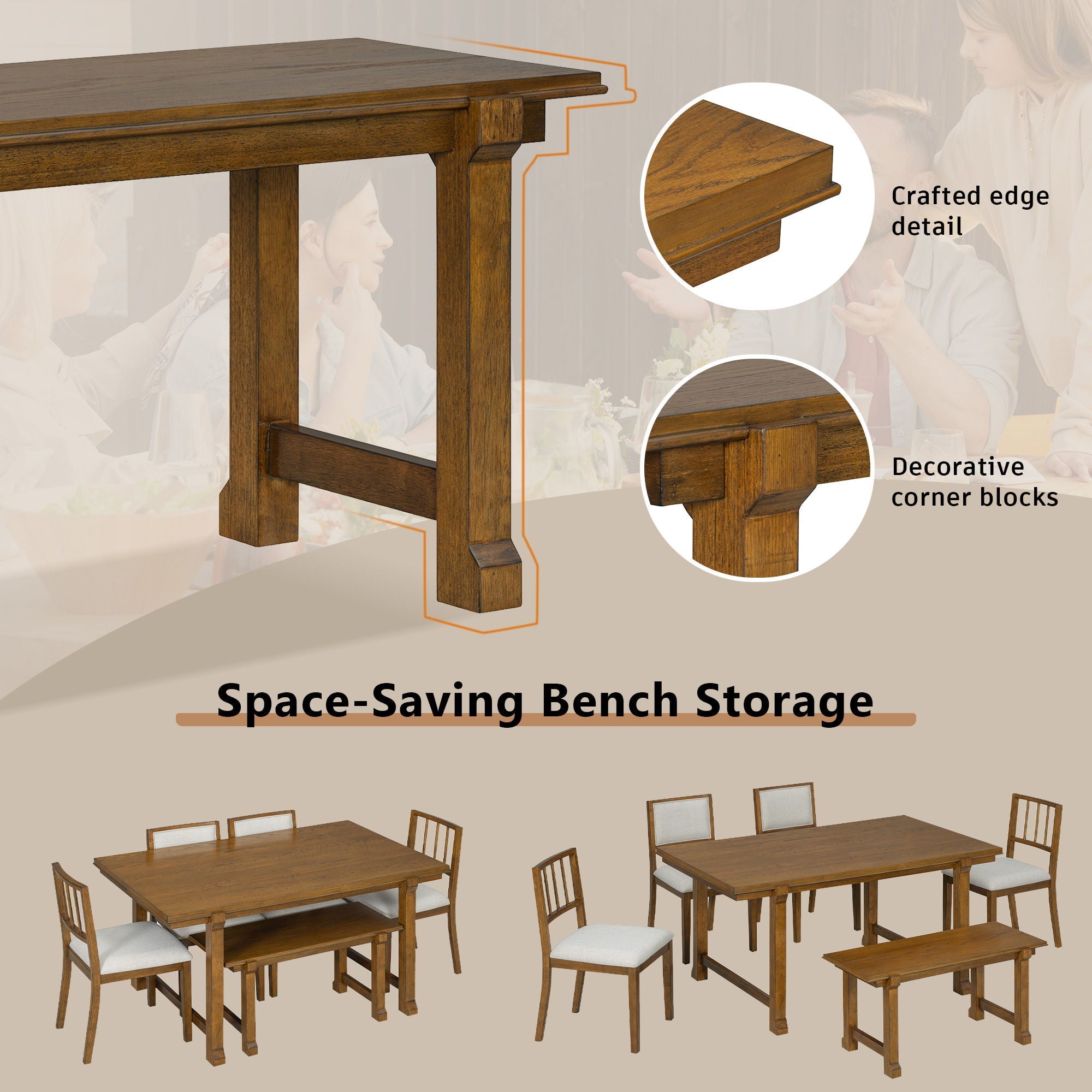 6 Piece Kitchen & Dining Room Furniture - HearthHub
