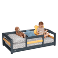 Crib Size Wooden Floor Bed Frame with Rails for Toddlers Age 1–3 - HearthHub