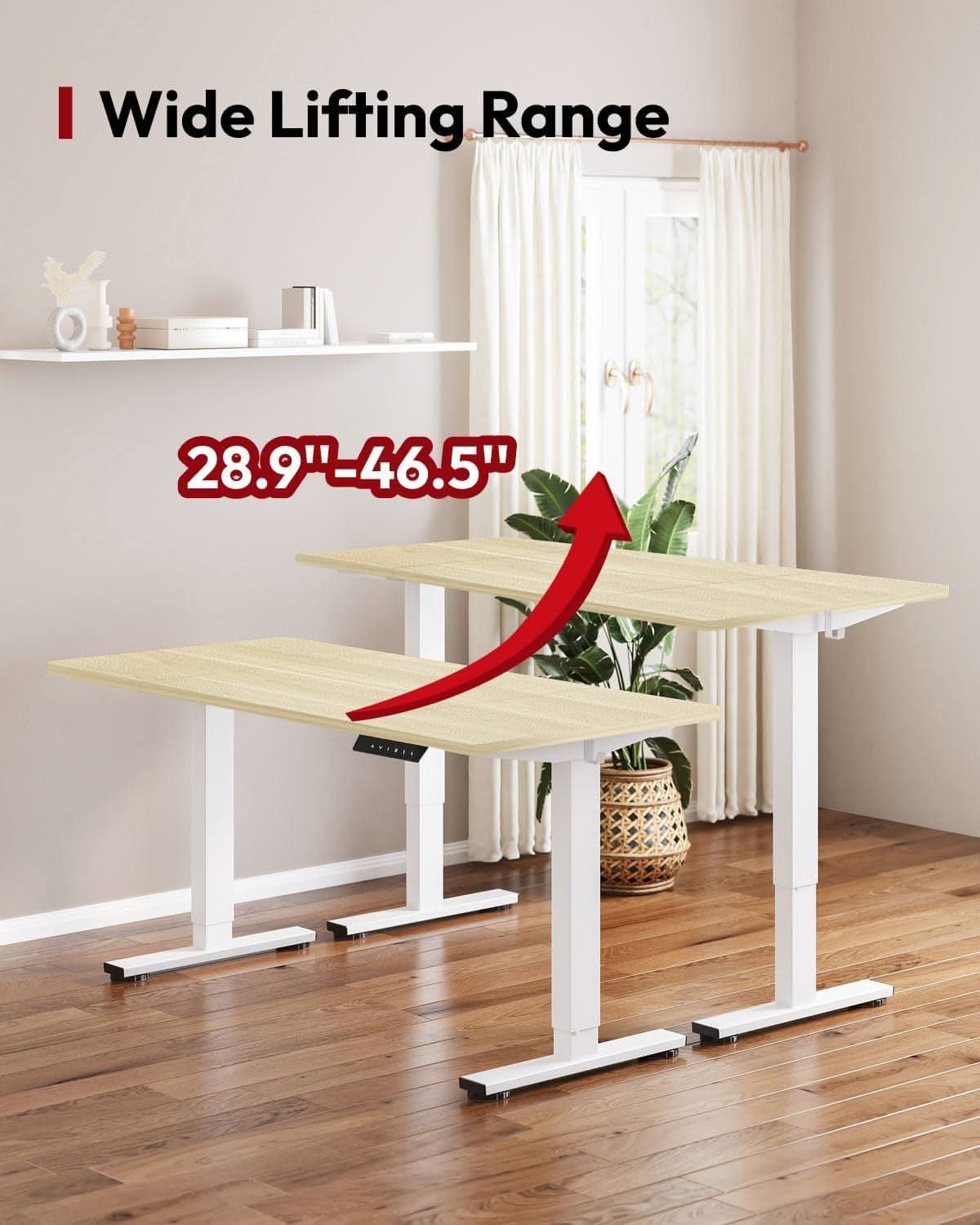 Electric Height Adjustable Standing Desk 79x32 White - HearthHub