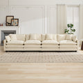 Cloud 4 Seats Sofa (Ottoman is not included) with Chenille Fabric in Beige - HearthHub