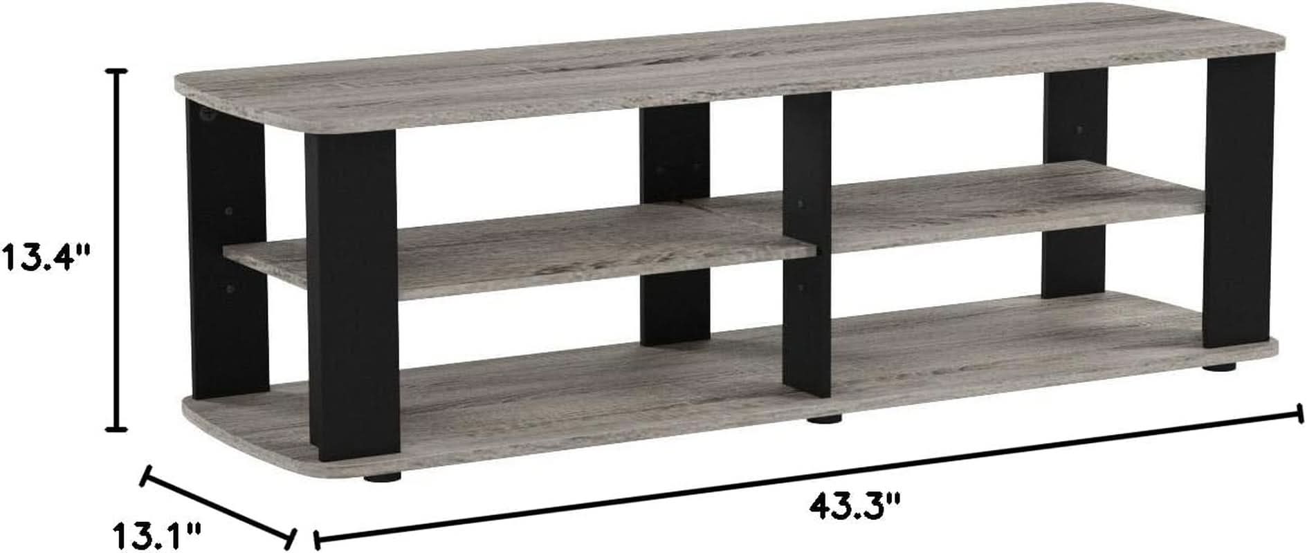 Nelly Entertainment Center TV Stand 43 Inch Wide Grey Black - HearthHub