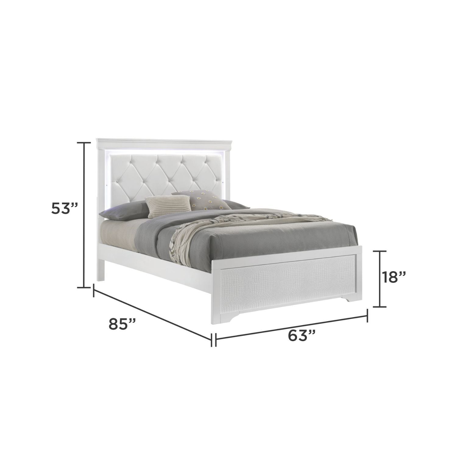 Blaze - Modern Bed With LED Headboard - HearthHub