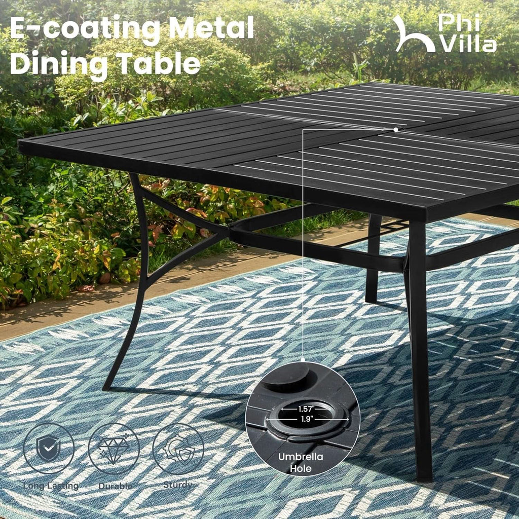 9 Piece Outdoor Dining Set Blue Patio Table With Chairs - HearthHub