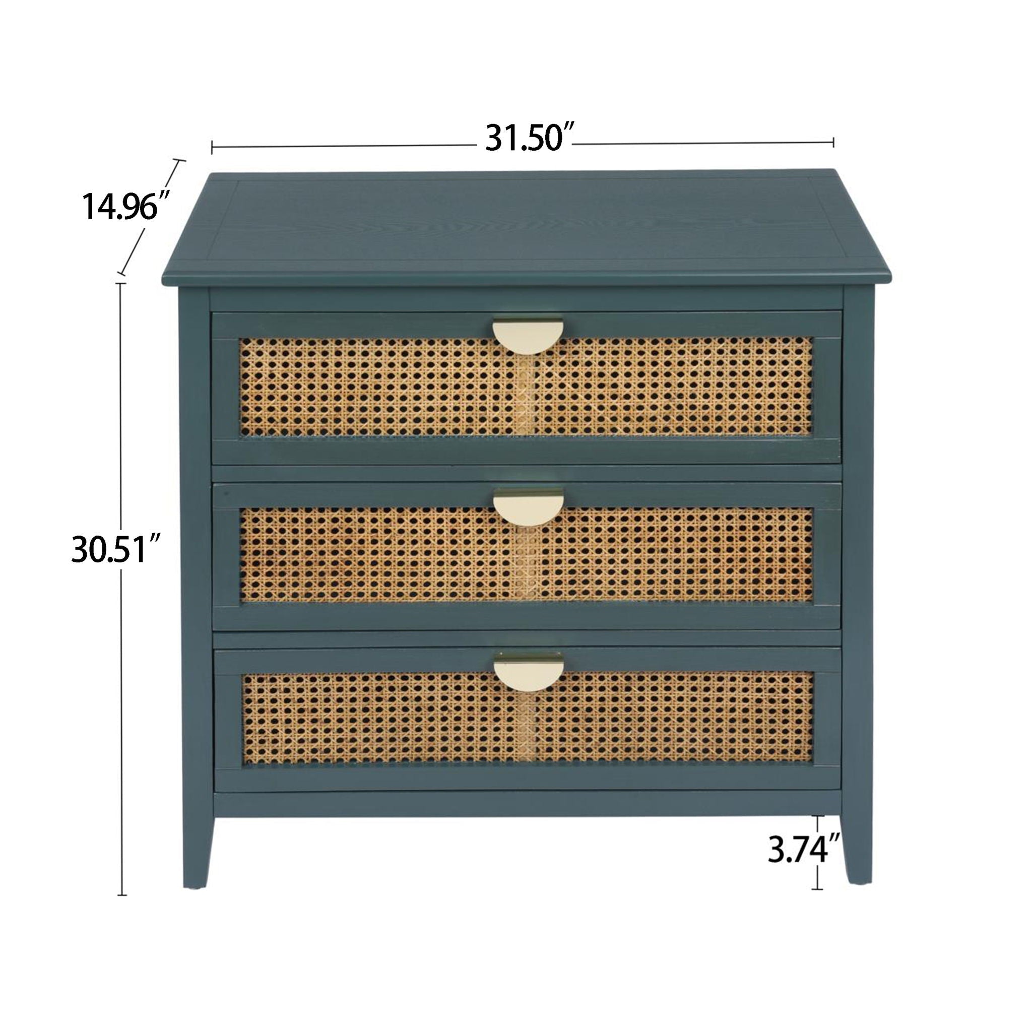 3 Drawer Cabinet, Natural Rattan, American Furniture - HearthHub
