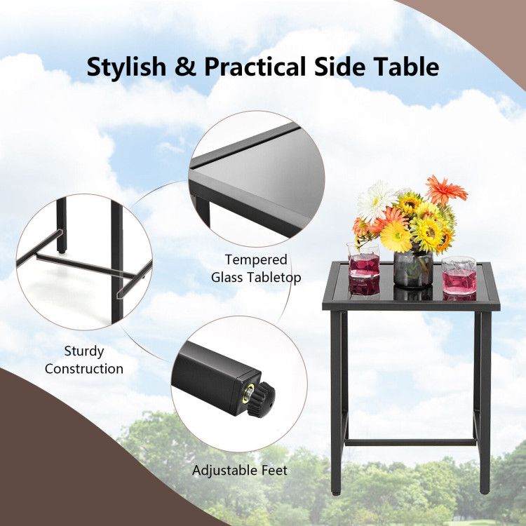 3 Pieces Patio Rattan Rocking Furniture Set - HearthHub