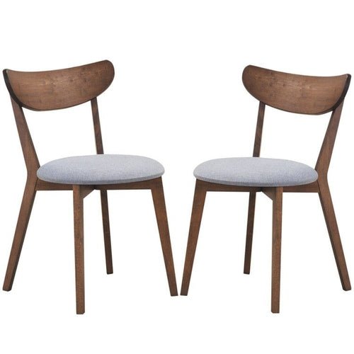 Set of 2 Dining Chairs Upholstered Curved Back Side - HearthHub
