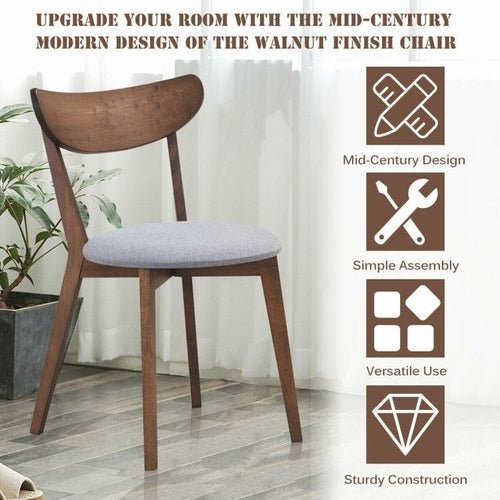 Set of 2 Dining Chairs Upholstered Curved Back Side - HearthHub
