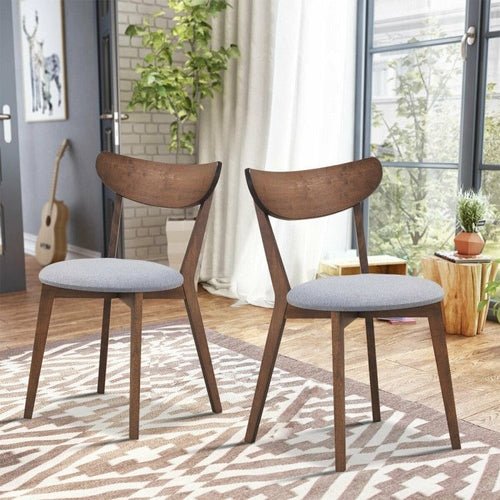 Set of 2 Dining Chairs Upholstered Curved Back Side - HearthHub
