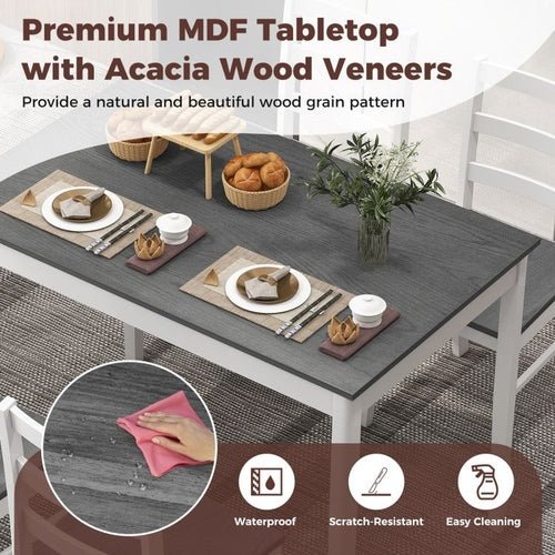 5 - Piece Wooden Dining Set with Rectangular Table and 4 Chairs - HearthHub