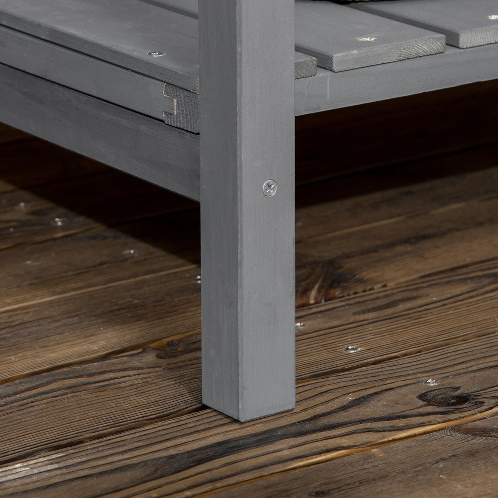 Elevated Planter Box Stand Wooden with 8 Slots and Shelf Dark Grey for Herbs Veggies Flowers - HearthHub