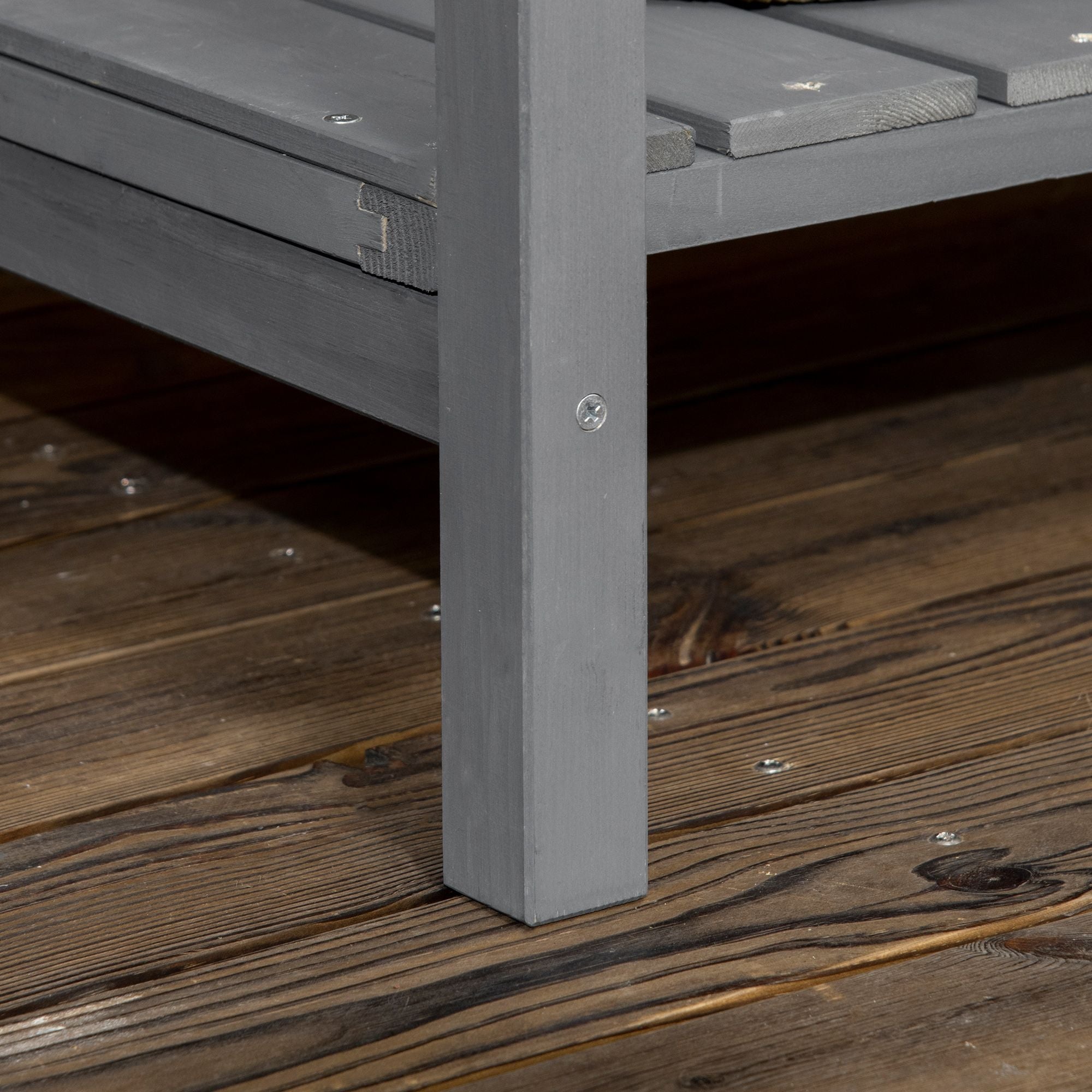 Elevated Planter Box Stand Wooden with 8 Slots and Shelf Dark Grey for Herbs Veggies Flowers - HearthHub