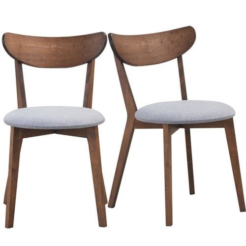 Set of 2 Dining Chairs Upholstered Curved Back Side - HearthHub