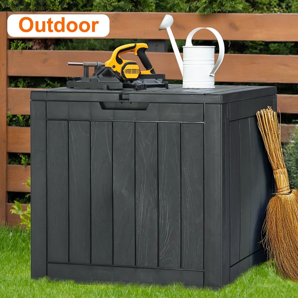 31 Gallon Resin Deck Box, Waterproof UV Resistant Outdoor Storage Box for Garden, Indoor - HearthHub