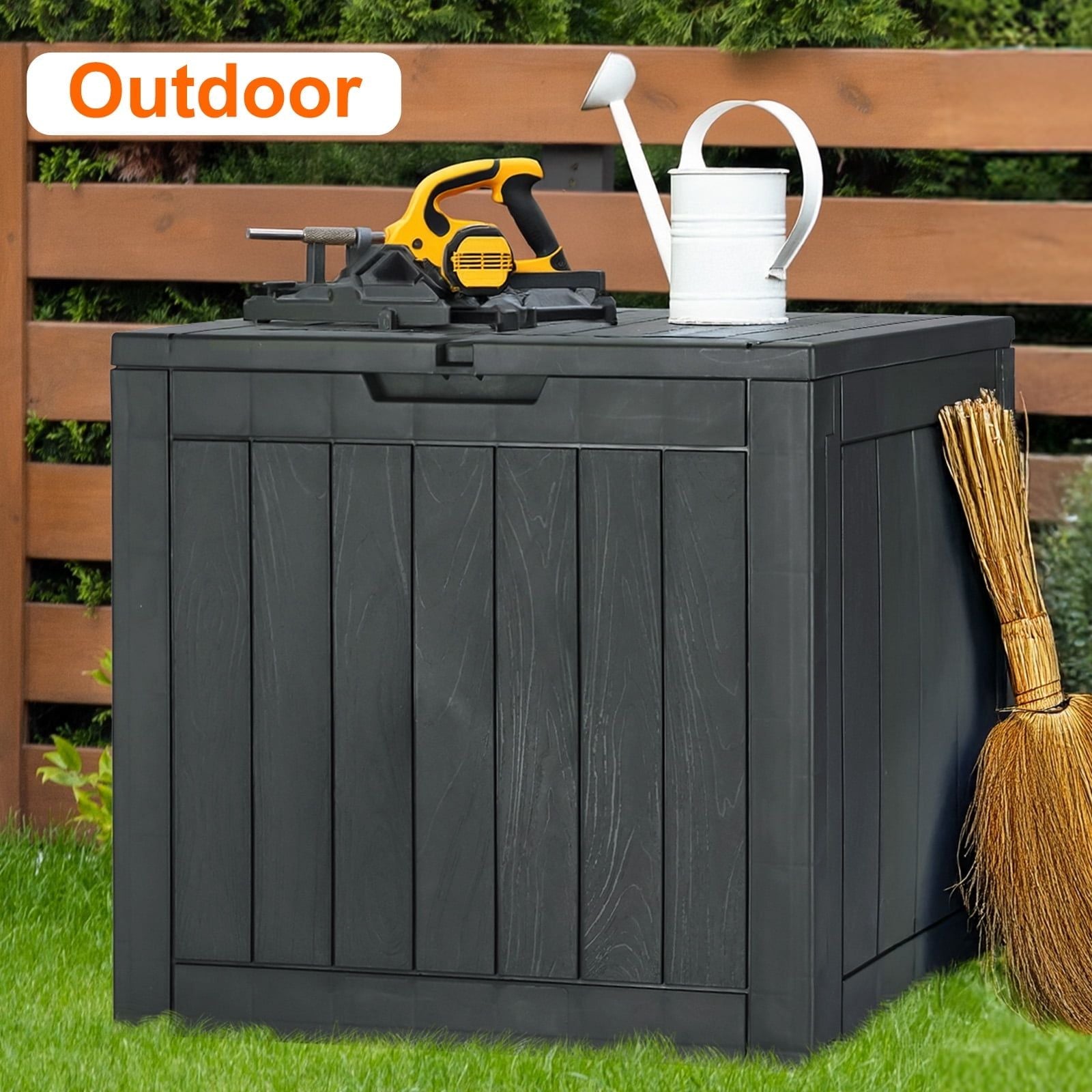 31 Gallon Resin Deck Box, Waterproof UV Resistant Outdoor Storage Box for Garden, Indoor - HearthHub