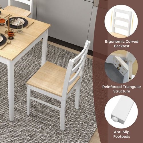 5 - Piece Wooden Dining Set with Rectangular Table and 4 Chairs - HearthHub