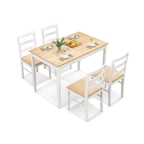 5 - Piece Wooden Dining Set with Rectangular Table and 4 Chairs - HearthHub