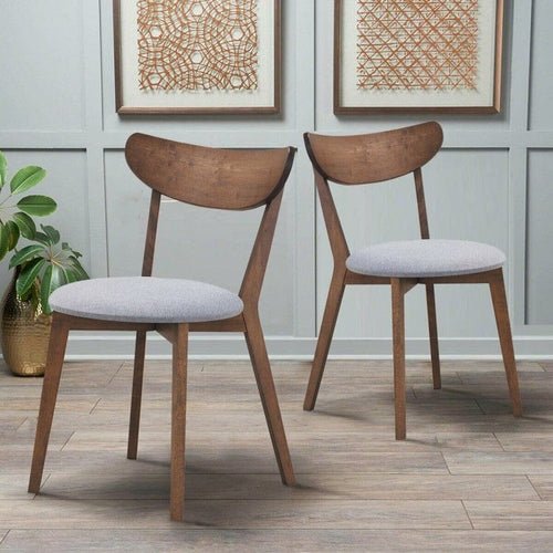 Set of 2 Dining Chairs Upholstered Curved Back Side - HearthHub