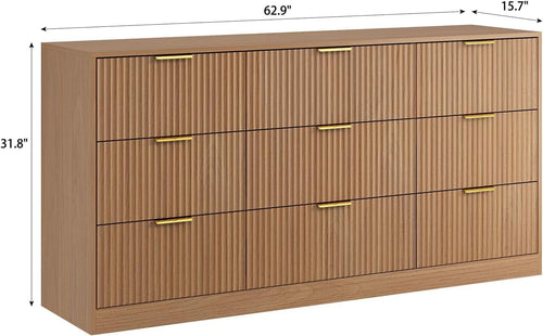 SixtyThreeInch Dresser With Deep Drawers NaturalFinish - HearthHub