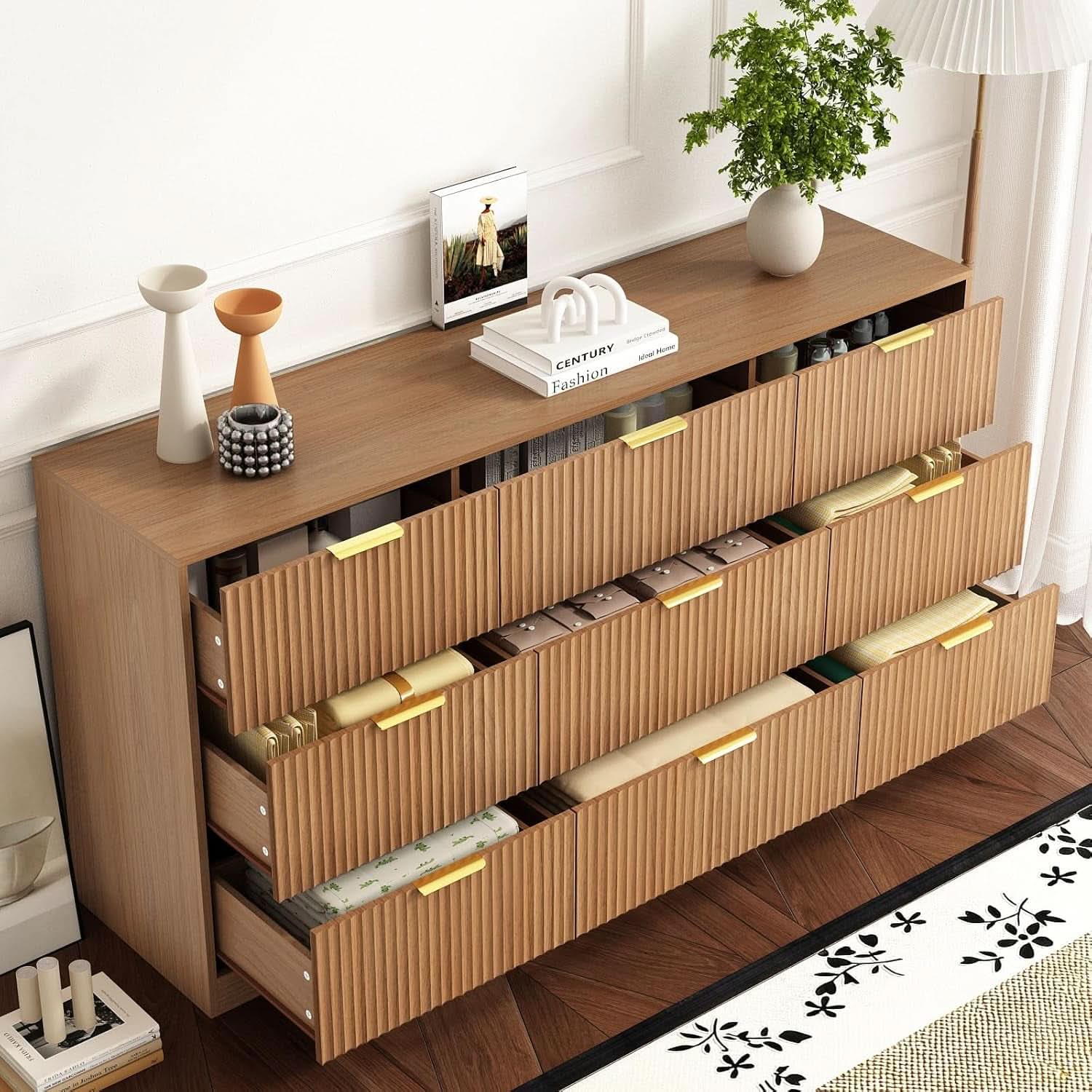 SixtyThreeInch Dresser With Deep Drawers NaturalFinish - HearthHub
