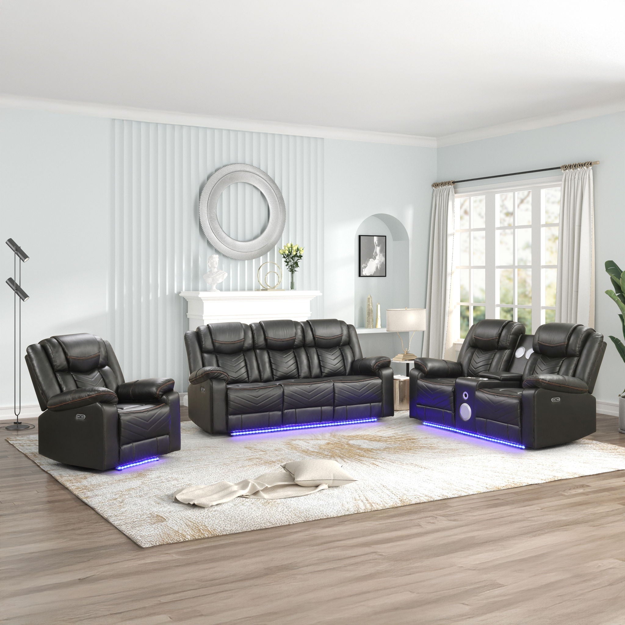 Challenger - LED Power Recliner Set - HearthHub