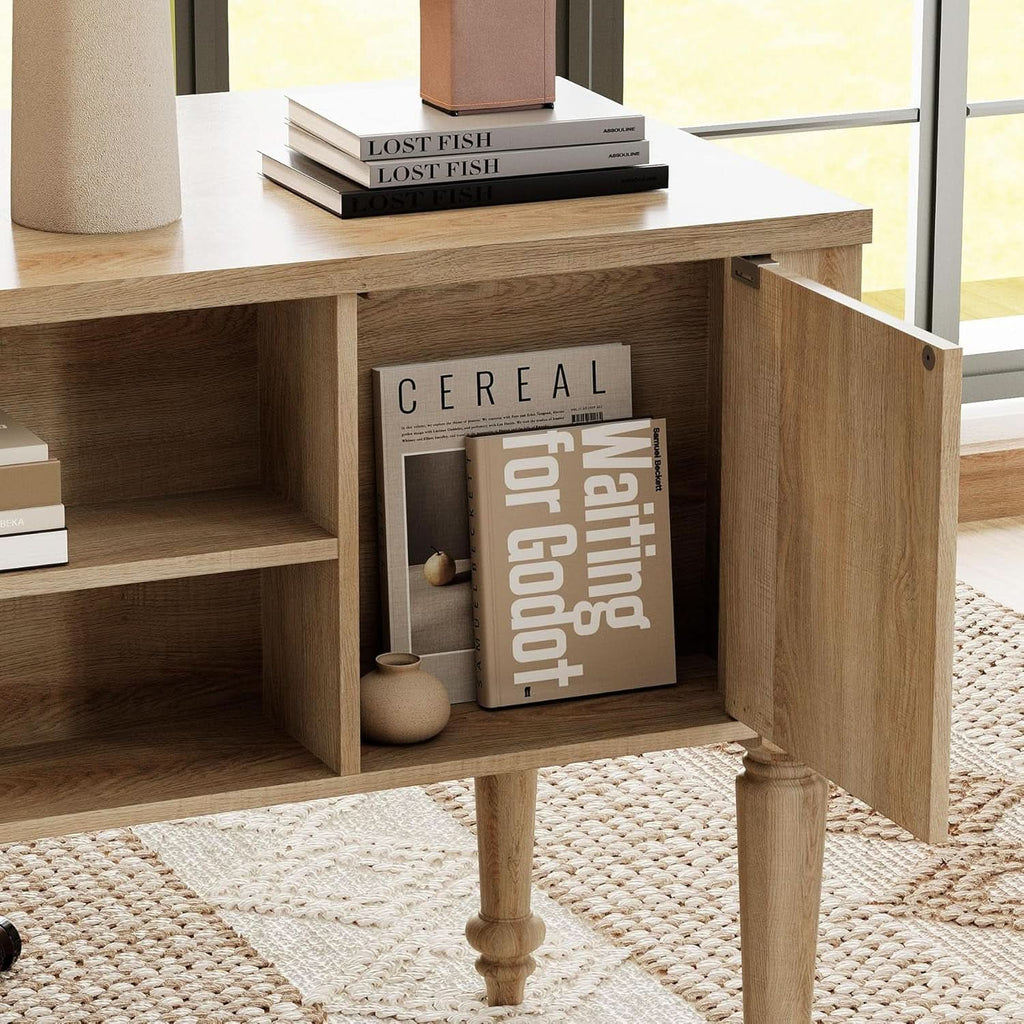 Distressed Oak Farmhouse Executive Desk Glass Cabinet - HearthHub