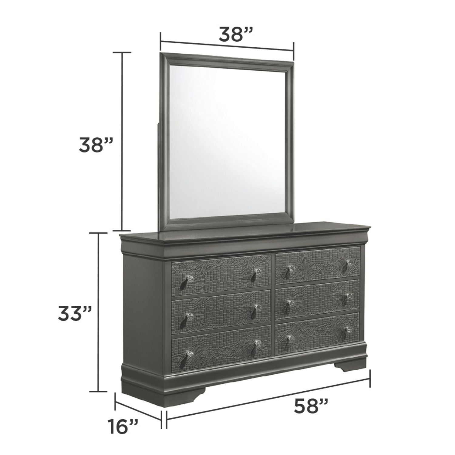 Blaze - Modern 6 Drawer Dresser - HearthHub
