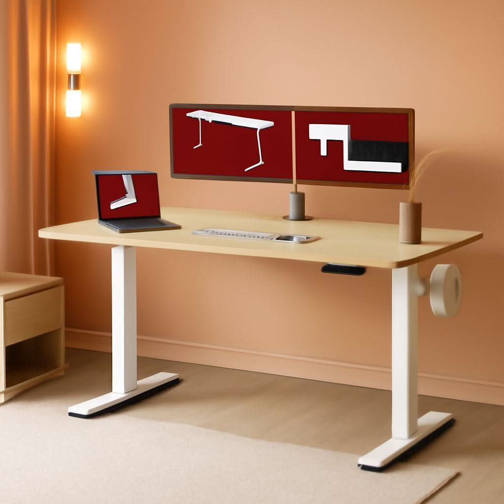 Electric Height Adjustable Standing Desk 79x32 White - HearthHub