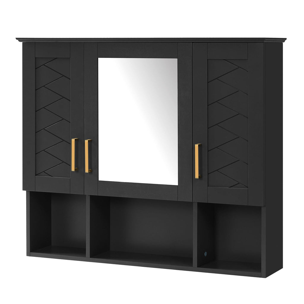 Modern Wall Mounted Medicine Cabinet With Adjustable Shelves, Soft Close Doors, High Define Mirror - HearthHub