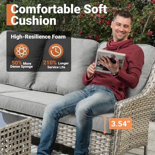 5 Piece Outdoor Patio Set With Swivel Chairs All Weather - HearthHub