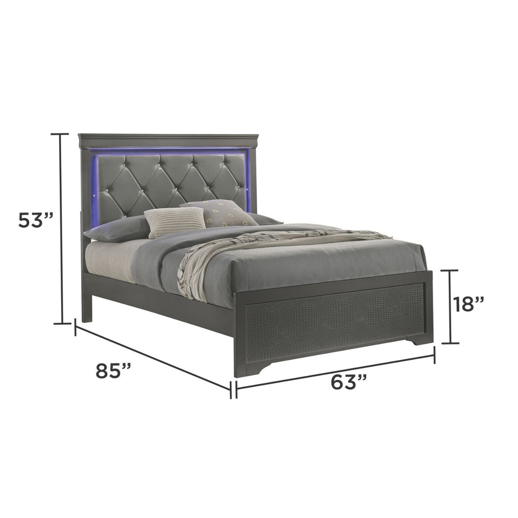 Blaze - Modern Bed With LED Headboard - HearthHub