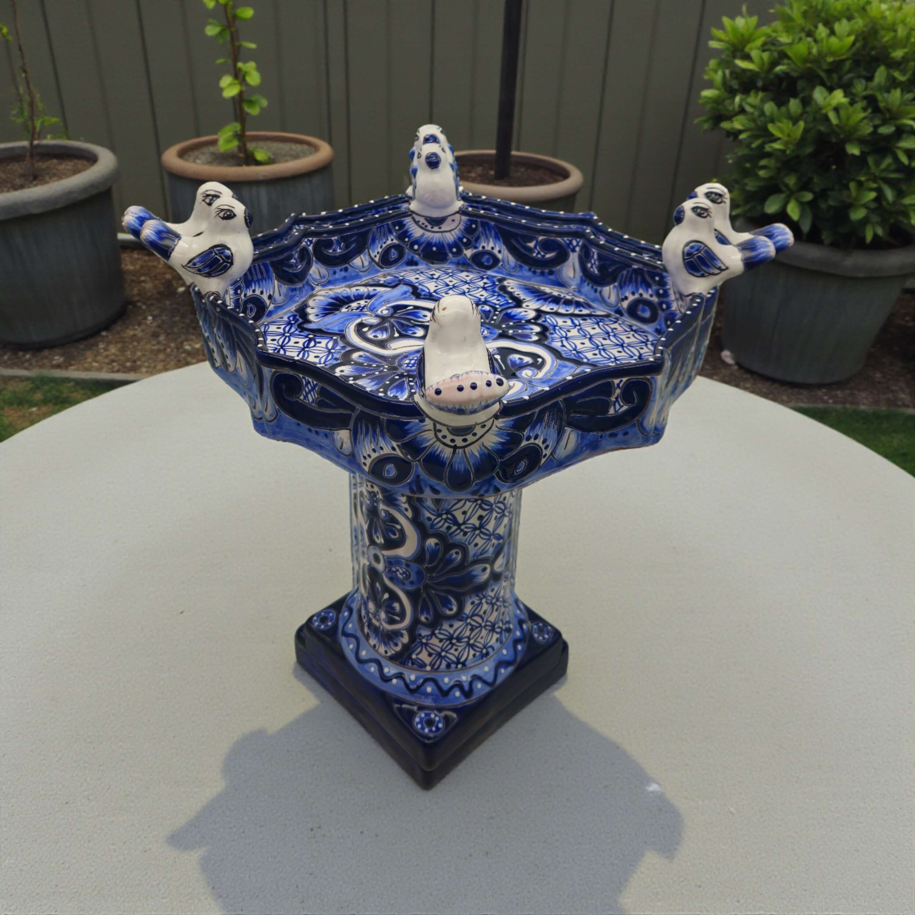 Hand-Painted Talavera Bird Bath