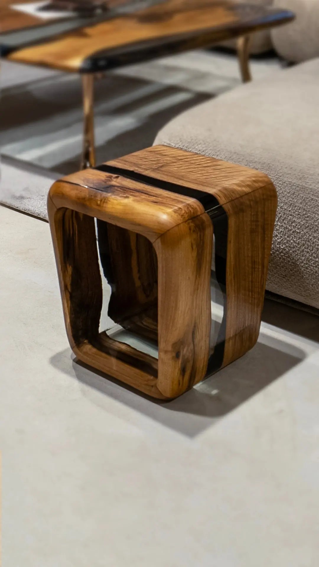 Resin Side Magazine Table Stool - Stylish Modern Wooden Furniture - HearthHub
