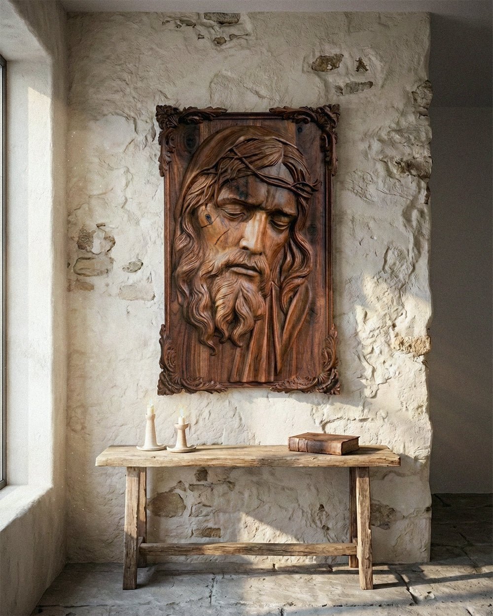 Hand - Carved Jesus Relief - HearthHub