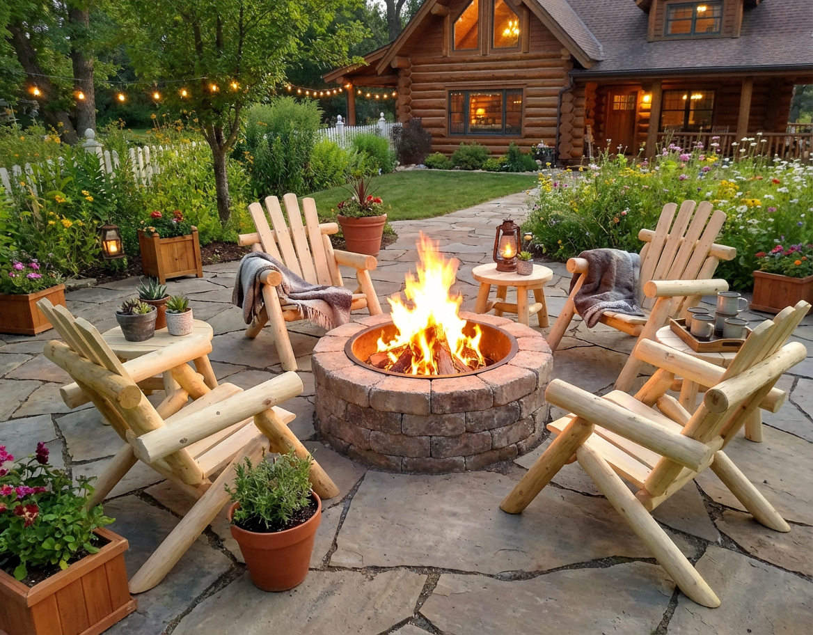 Log Wooden Deck Chair - HearthHub
