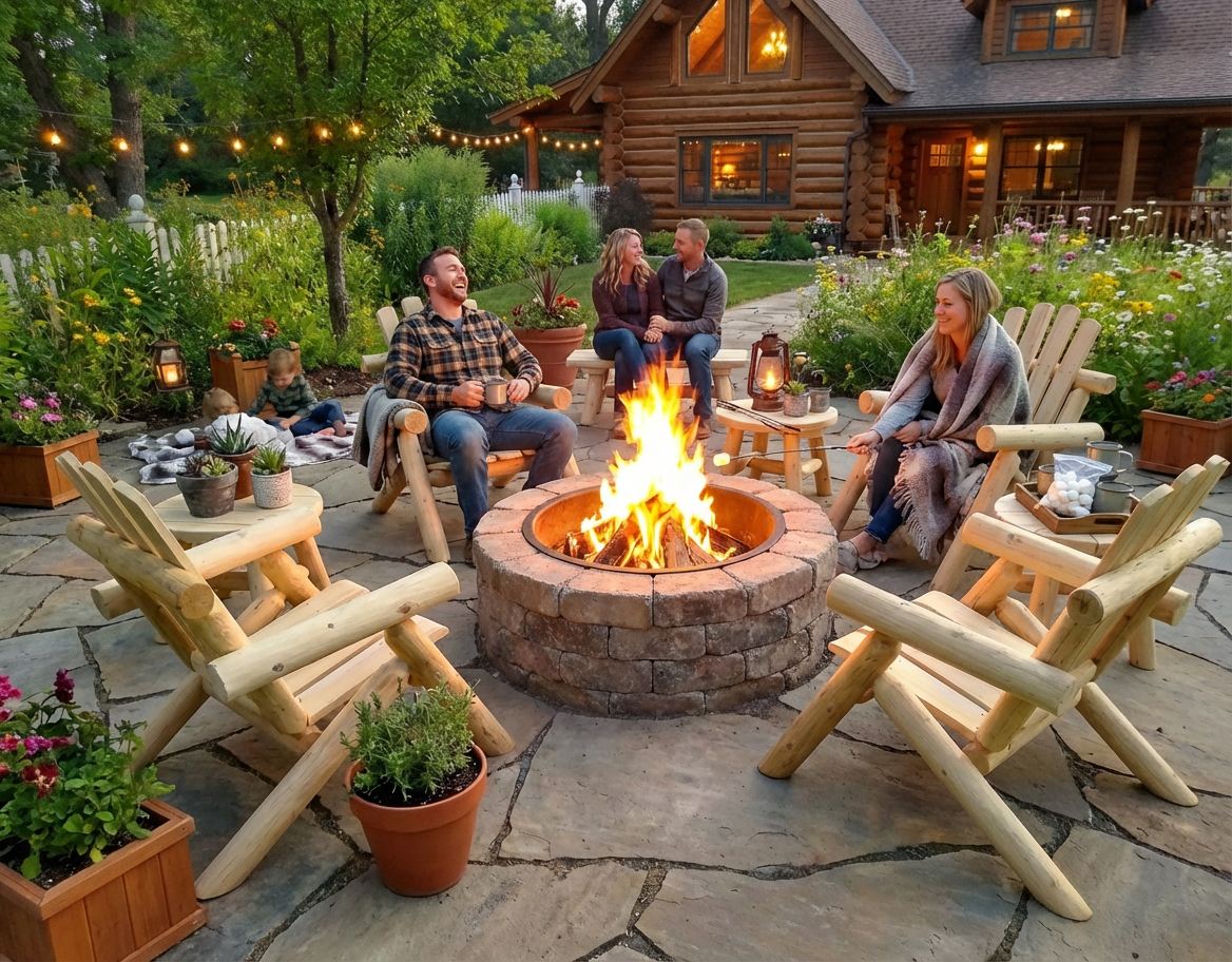 Log Wooden Deck Chair - HearthHub