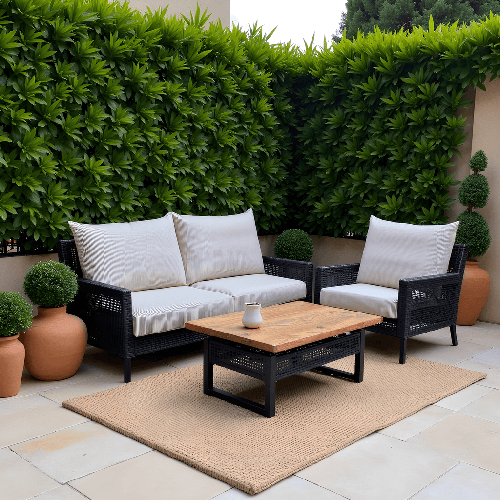 Beige Stripe Outdoor Slip Covers, Compatible with IKEA Duvholmen Kuddarna - HearthHub