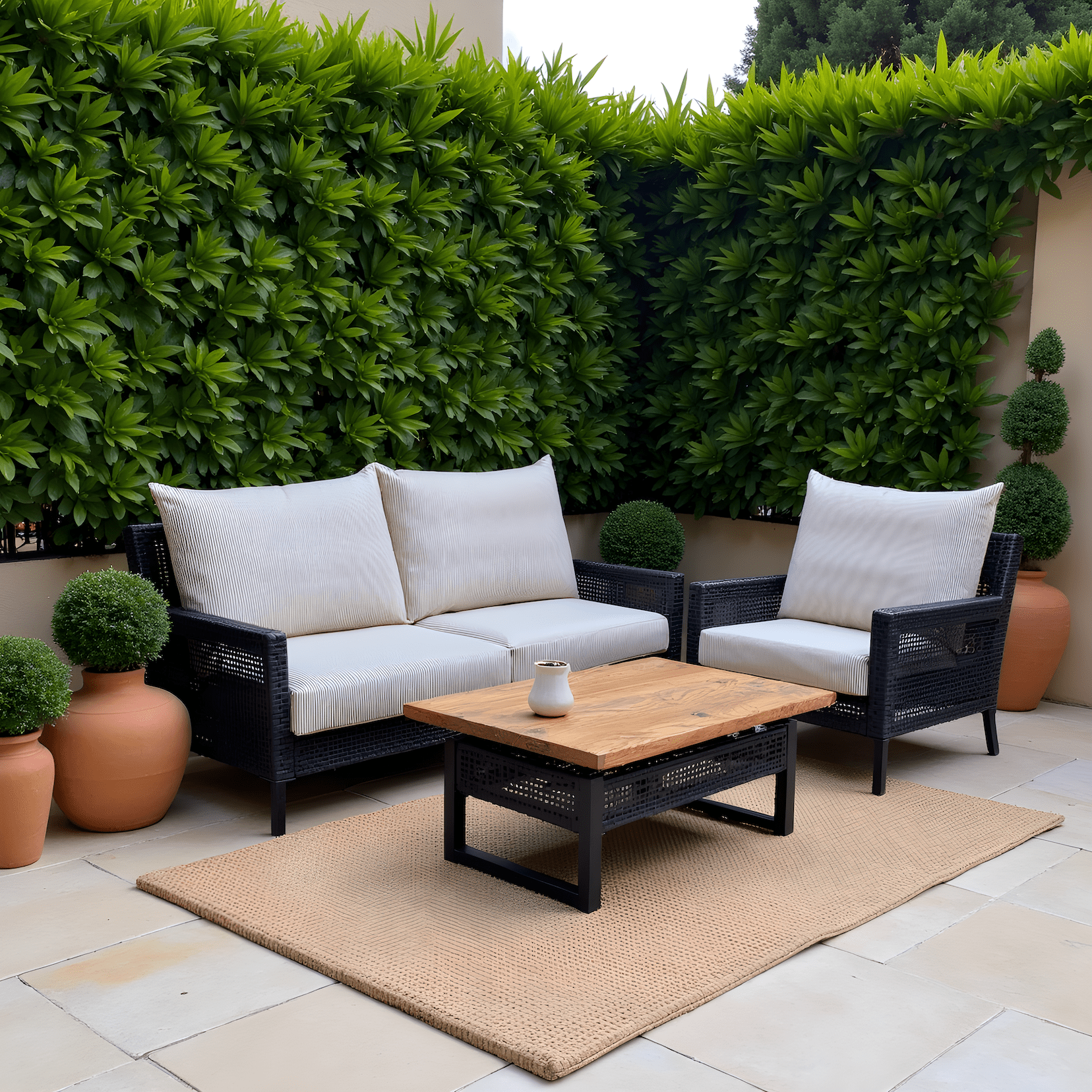 Beige Stripe Outdoor Slip Covers, Compatible with IKEA Duvholmen Kuddarna - HearthHub