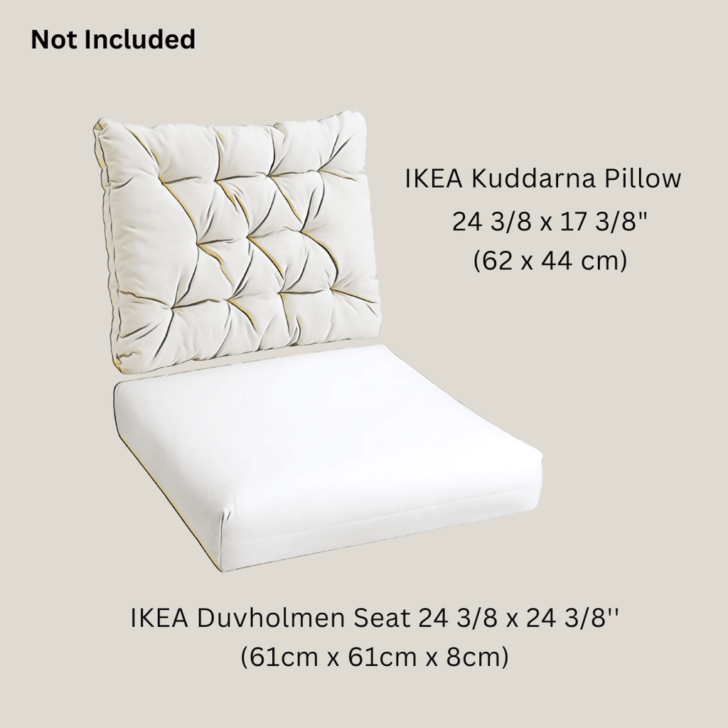 Beige Stripe Outdoor Slip Covers, Compatible with IKEA Duvholmen Kuddarna - HearthHub