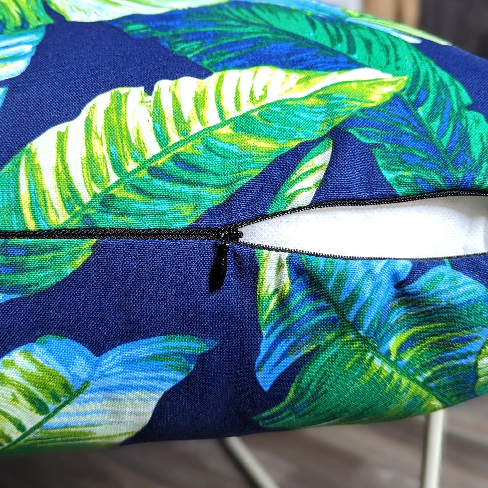 Banana Leaf Blue Rain Outdoor Slip Covers, Compatible with IKEA Duvholmen - HearthHub