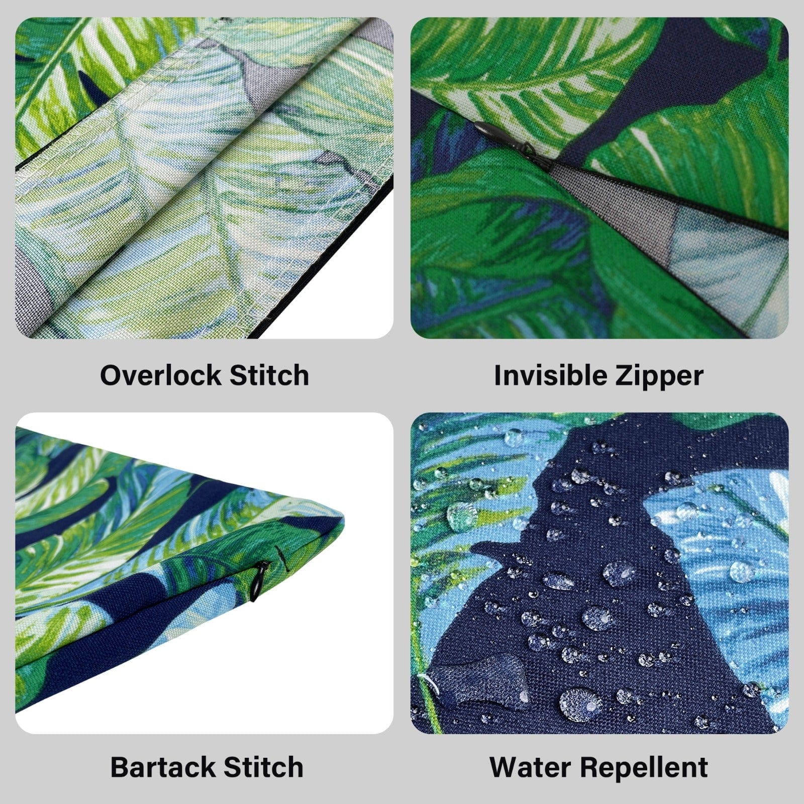 Banana Leaf Blue Rain Outdoor Slip Covers, Compatible with IKEA Duvholmen - HearthHub