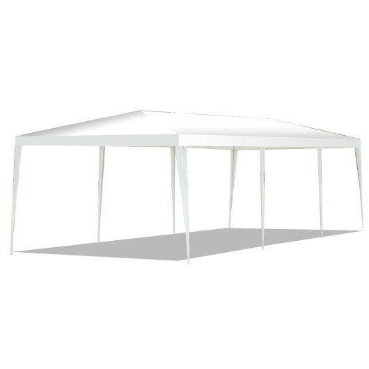 10 x 30 Feet Gazebo Canopy Tent with Connection Stakes and Wind Ropes - HearthHub