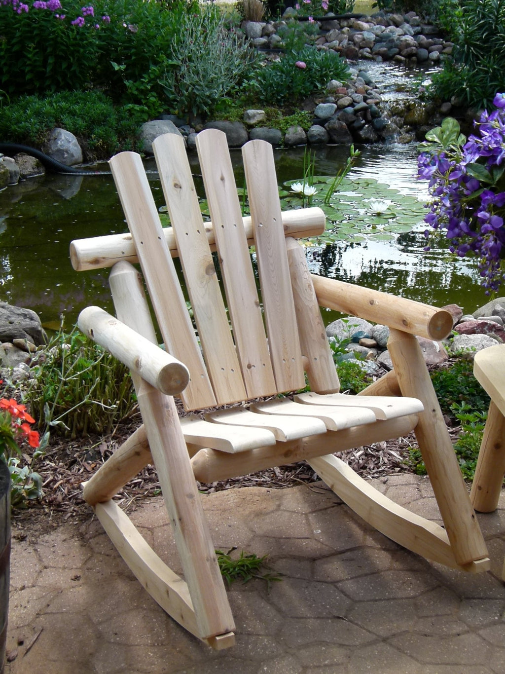 Rustic Outdoor Log Rocking Chair - HearthHub